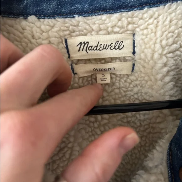 Like New Madewell Sherpa Jean Jacket - Picture 4 of 7